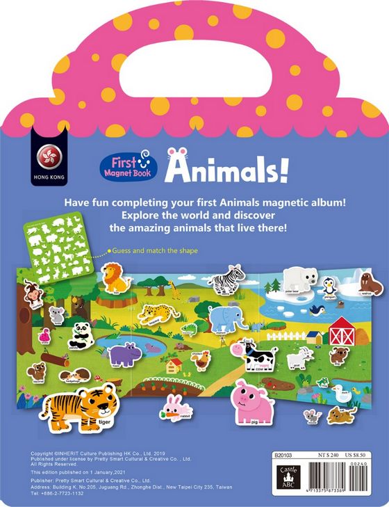 First Magnet Book：Animals（內含35個認知磁鐵+3摺頁超大場景）